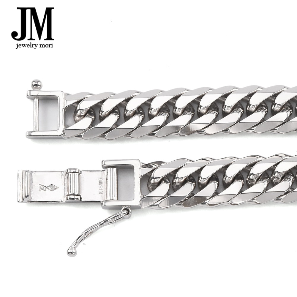 18金 ホワイトゴールド 喜平ブレスレット K18WG 6面カットダブル 30g