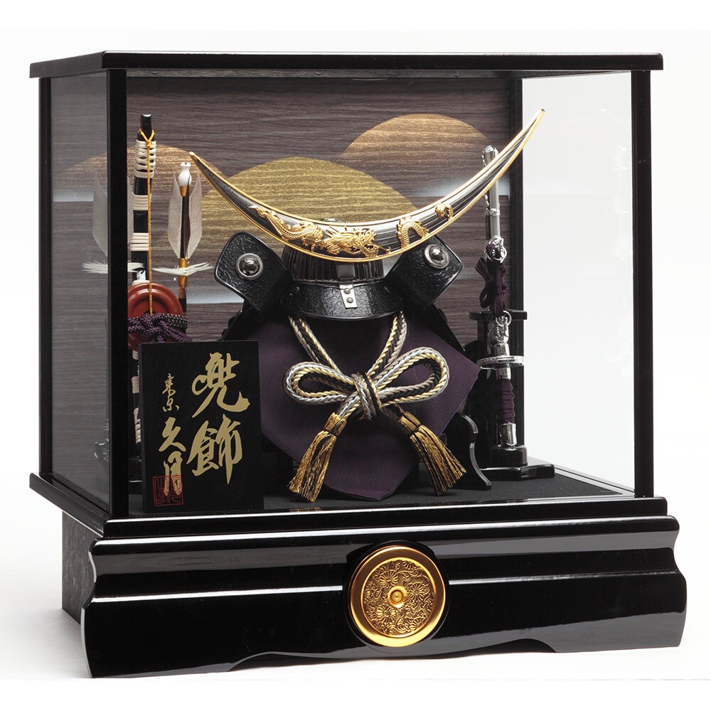 伊達政宗公 兜ケース飾り ガラスケース オルゴール付 3G-C14-Z | 取付