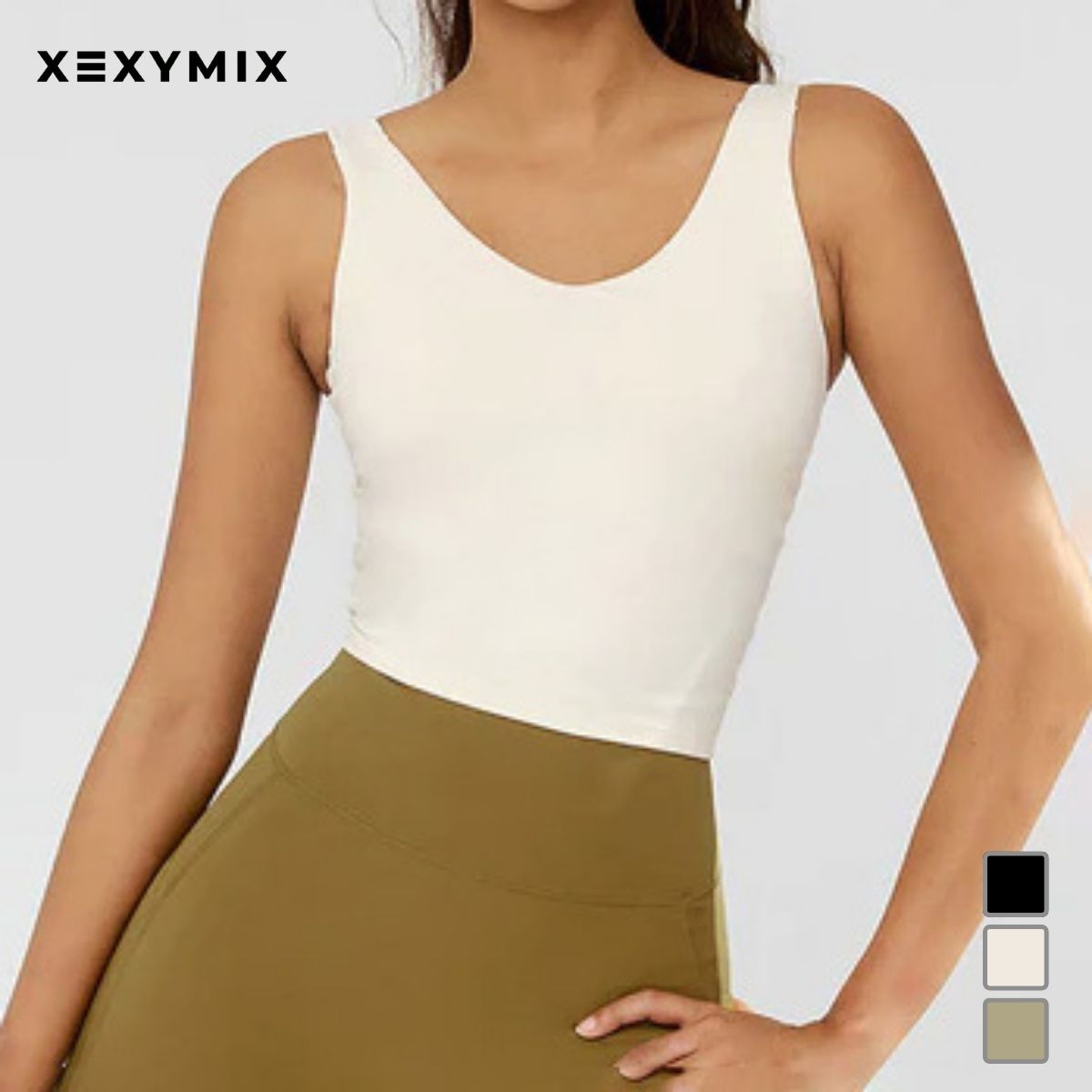 アウトレット XEXYMIX ゼクシィミックス ソフトVネックブラトップ