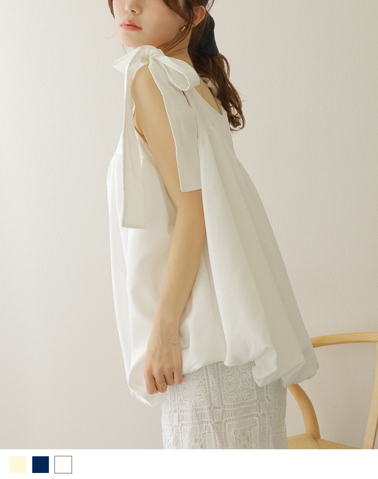 ribbon balloon sleeveless blouse | TOPS | LAULEN（ローレン）