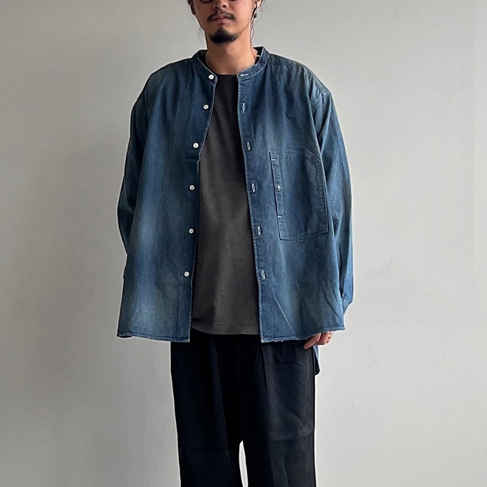 anc-sh88) / ANCELLM (アンセルム) / DENIM BAND COLLAR SHIRT（デニム