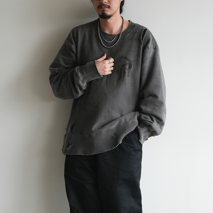 30%OFF】(anc-ct43) / ANCELLM (アンセルム) / CRASH SWEAT SHIRT