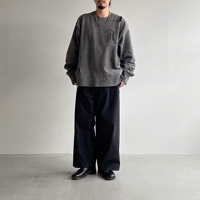 30%OFF】(anc-ct43) / ANCELLM (アンセルム) / CRASH SWEAT SHIRT