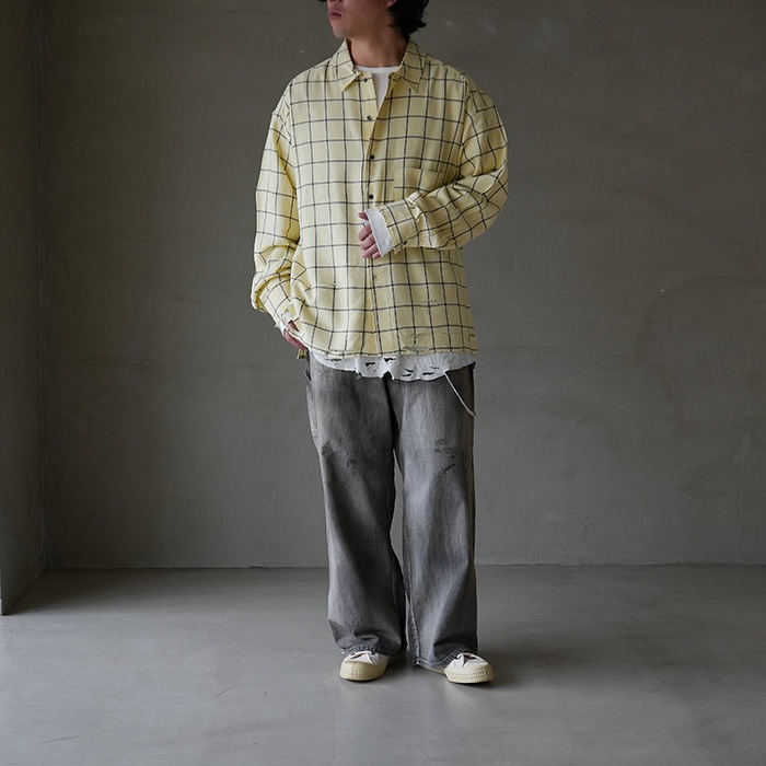 30%OFF】(anc-sh28-a) / ANCELLM (アンセルム) / RAYON CHECK CRASH LS