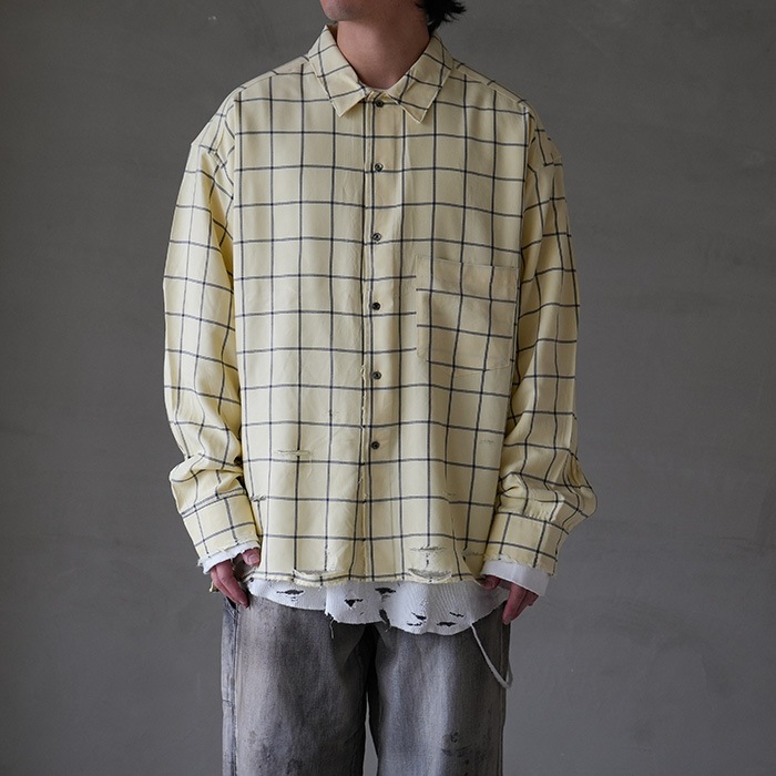 30%OFF】(anc-sh28-a) / ANCELLM (アンセルム) / RAYON CHECK CRASH LS