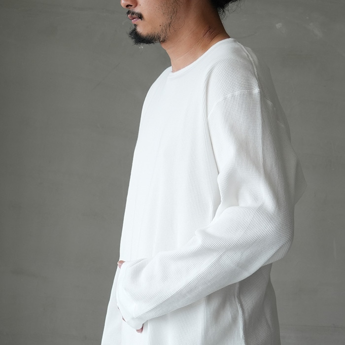 anc-ct134) / ANCELLM (アンセルム) / DAMAGE WAFFLE CREW LS T-SHIRT