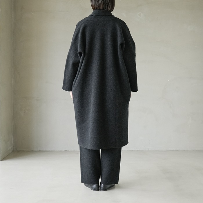e223k102) / evam eva (エヴァムエヴァ) / press wool robe coat