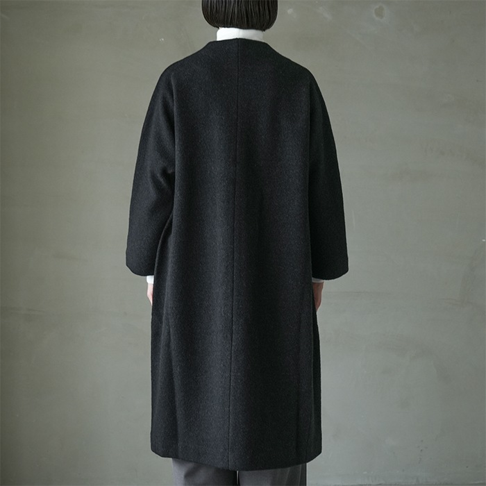 ○（e243k093) / evam eva(エヴァムエヴァ) /press wool long coat