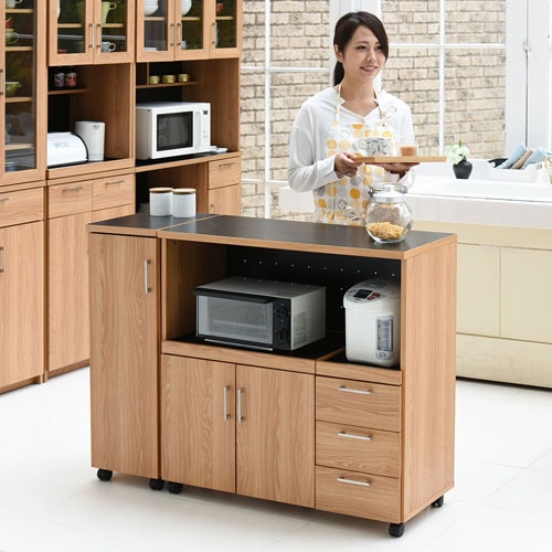 キッチンカウンター キッチンボード 120 幅 コンセント付き レンジ台