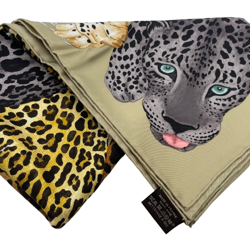 エルメス カレ 90 LAZY LEOPARDESSE レイジーレオパード ベージュ