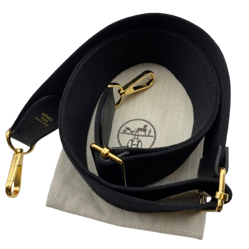 エルメス エヴリンGM 刻印あり 黒×ナチュラル バイカラー ゴールド金具