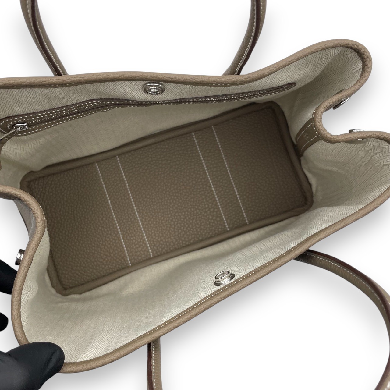 エルメス ガーデンパーティ TPM エトゥープ ネゴンダ シルバー金具 K