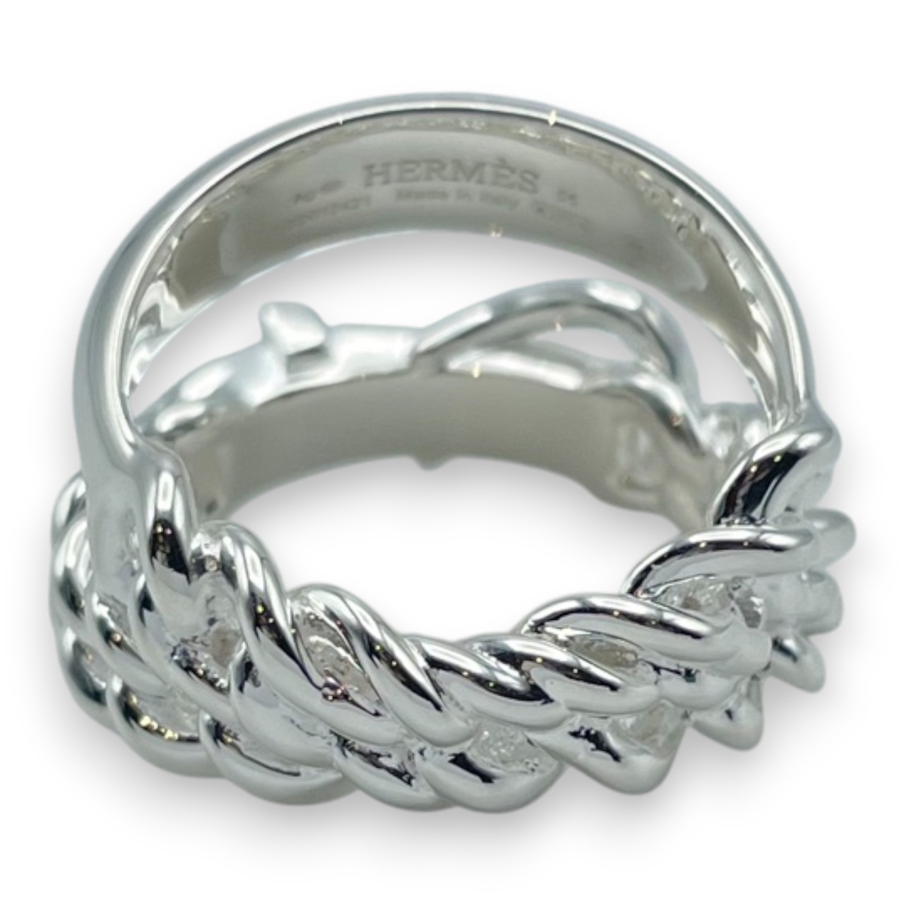 エルメス ブックル・セリエ アンフレキシブル リング 55 シルバー925