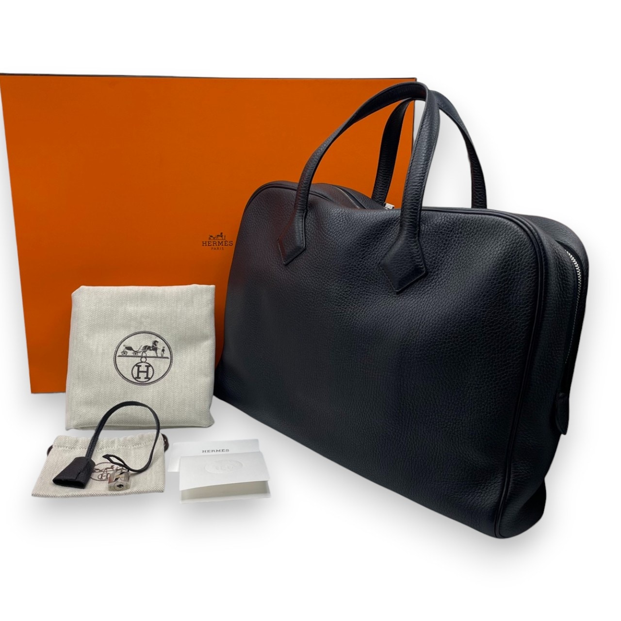 エルメス ヴィクトリアII 40 ブルーインディゴ トリヨンクレマンス