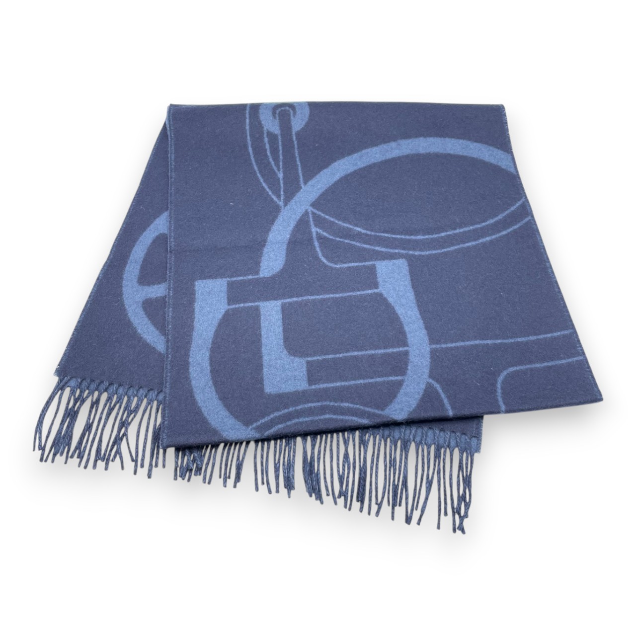 エルメス マフラー メタル・エケストル 40×170 ブルーマリン / ブルー