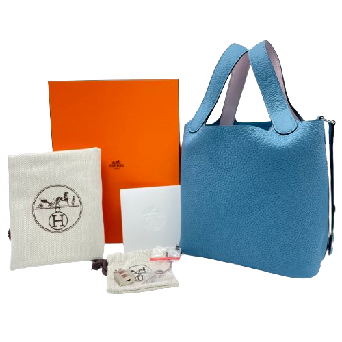 現金特価】エルメス ピコタンロック PM ニューブルージーン