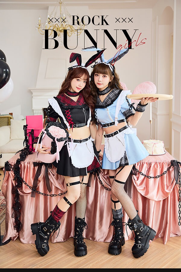 即日発送】アシンメトリーロックバニーメイド《オリジナルコスプレ9点