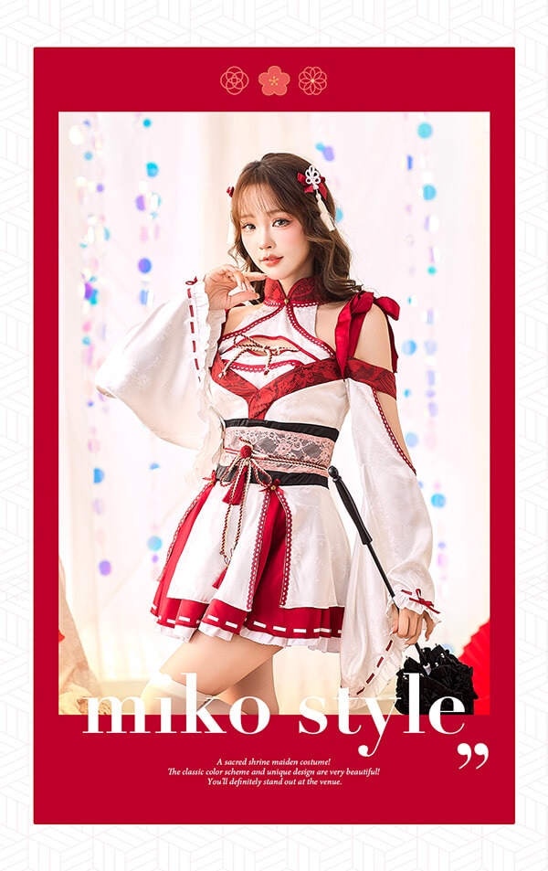 即日発送】ロマンティックレース巫女コスチューム《オリジナルコスプレ