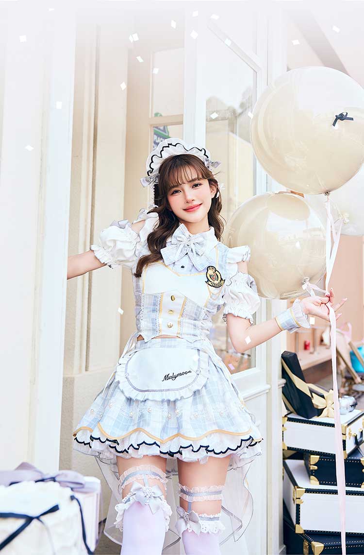 即日発送】アイドルチュールチェックメイド《オリジナルコスプレ10点