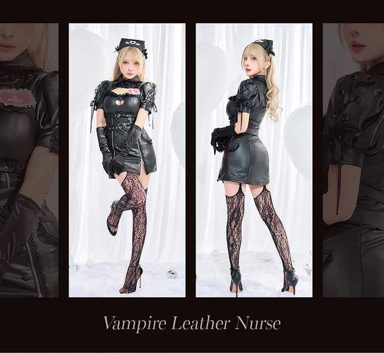 ホワイトMLサイズは予約】ハートロックレザーヴァンパイアナース