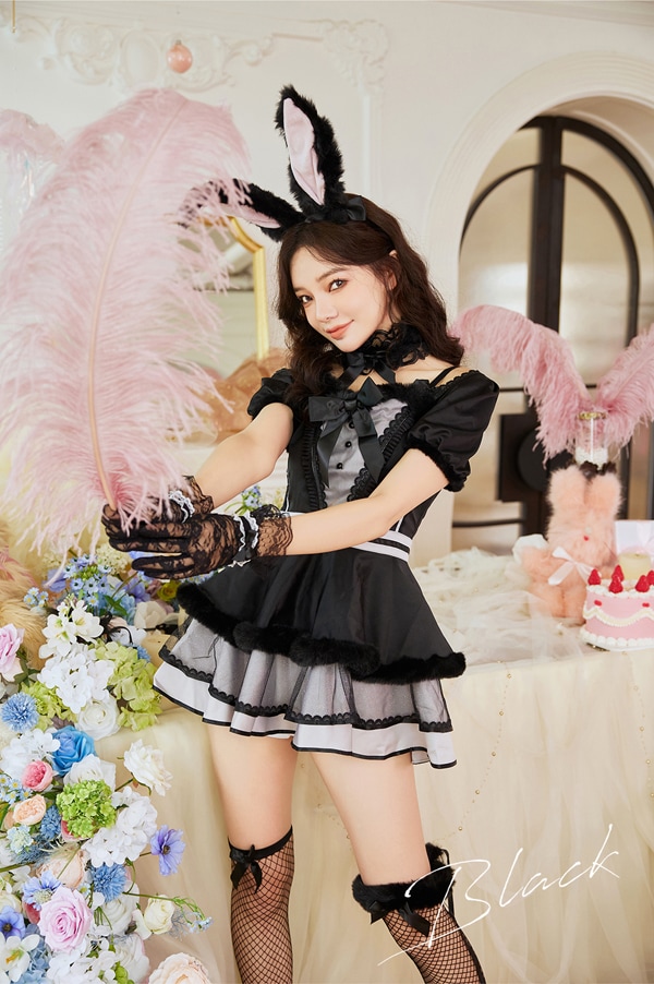 即日発送】クラシカルレースバニー《ハロウィンコスプレ10点セット