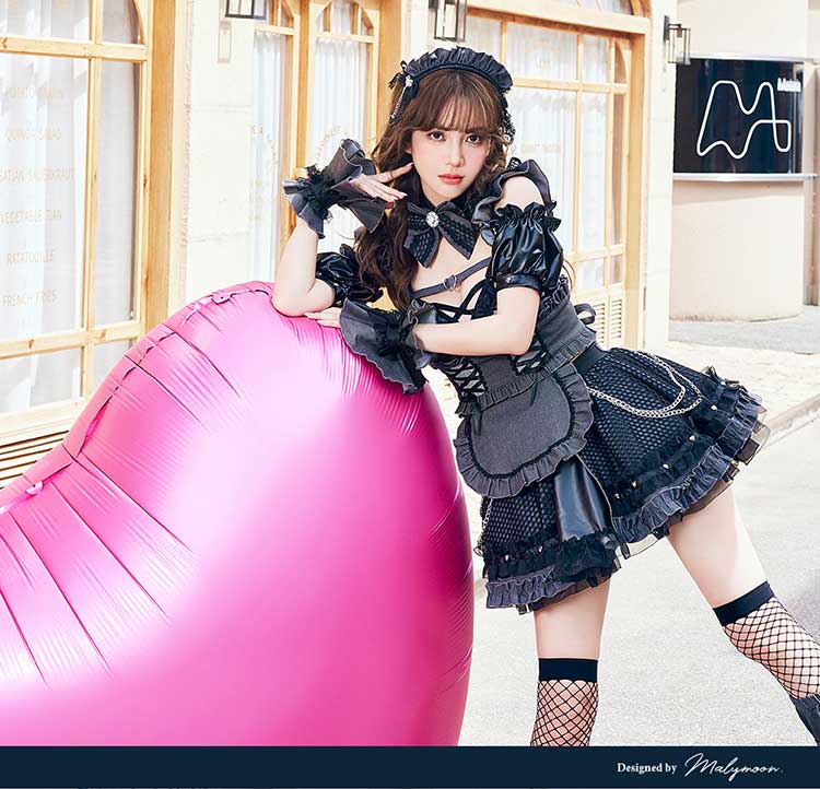 即日発送】レザーエッジデニムメイド《オリジナルコスプレ12点セット