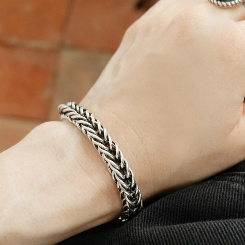 ◇size スティーブアルビソ ダブルマネーチェーンM ブレスレット 7mm幅