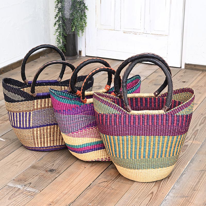 ブルキナマルシェバッグ カラフル かごバッグ｜マライカ公式通販