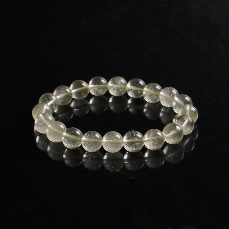 希少石 リビアングラス丸玉ブレスレット（鑑別書付） 11mm｜マライカ