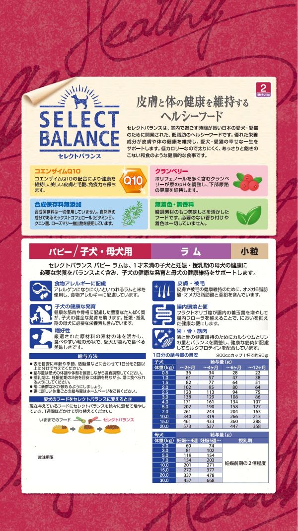 セレクトバランス パピー ラム 小粒 子犬・母犬用 | セレクトバランス