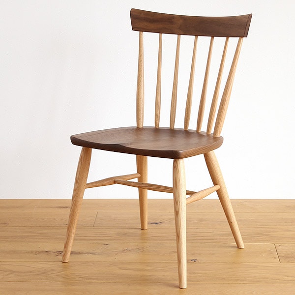 ファンバックチェア/椅子/ダイニングチェア ウォールナット+オーク