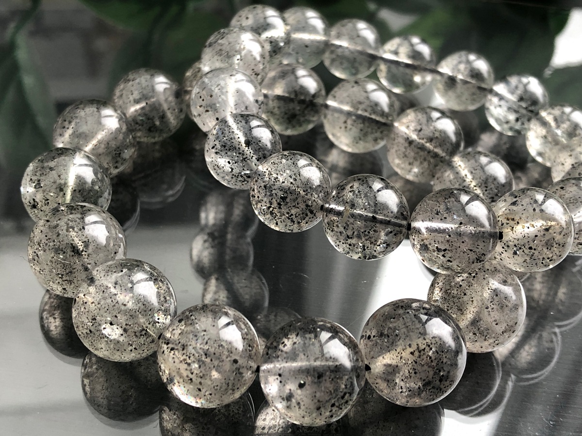 希少色☆天然石ブレスレット/ブラックスーパーセブン/約9mm/1本