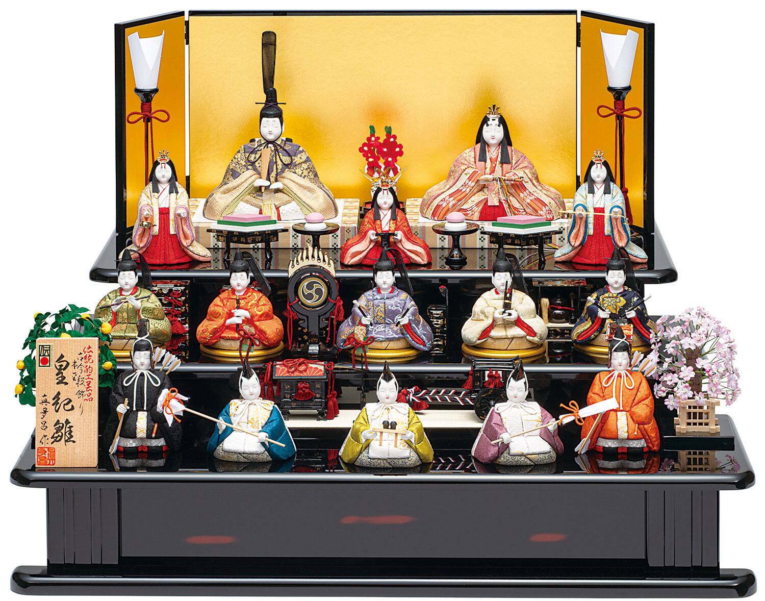 真多呂人形 | 雛人形,段飾り 本金 皇紀雛15人飾り | 雛人形(ひな人形