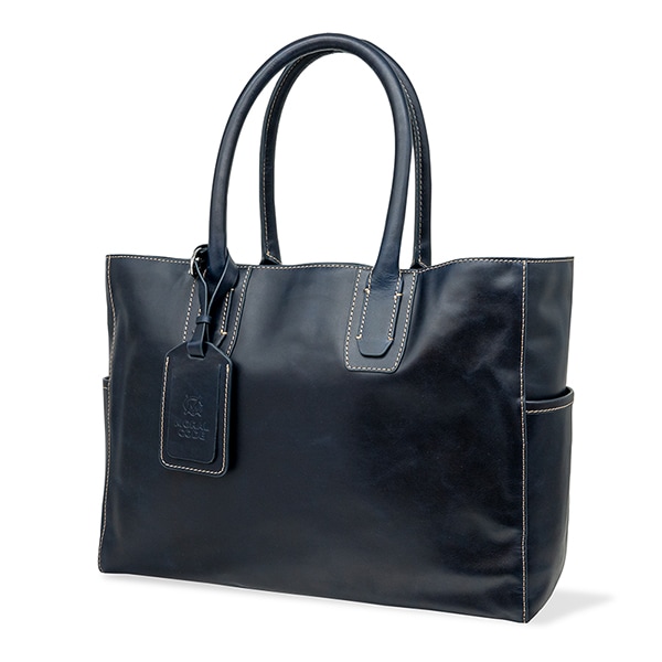 レザートートバッグメンズ 本革 鞄 ネイビー紺 ビジネス CROSBY-II