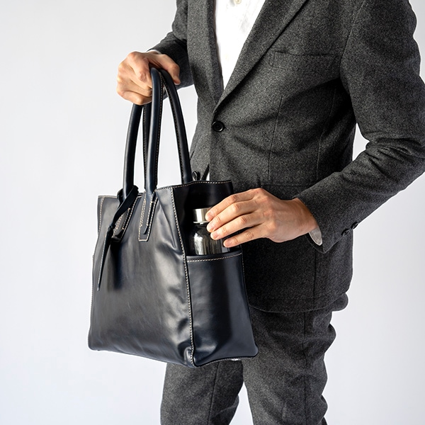 レザートートバッグメンズ 本革 鞄 ネイビー紺 ビジネス CROSBY-II