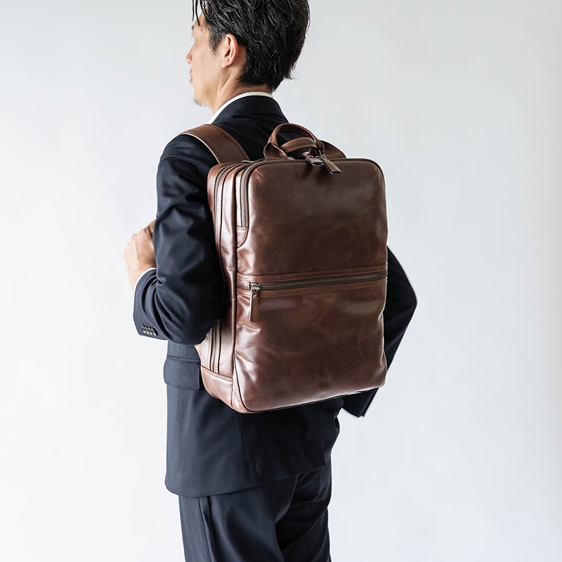 レザービジネスリュック ASTER アスター ブラウン 茶｜【公式】モラル