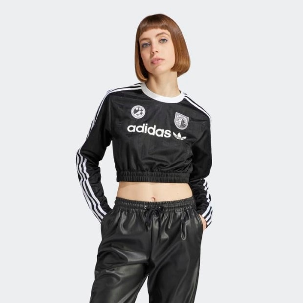 レディース 長袖 クロップTシャツ ブラック｜アパレル,レディース