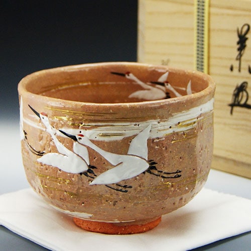 抹茶茶椀 乾山写 鶴絵 中村秋峰作 通年物の通販は【茶道具のみのる園】
