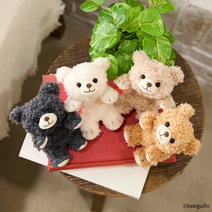 あそんで！テディベア マスコットキーチェーン グレー|【ぬいぐるみの