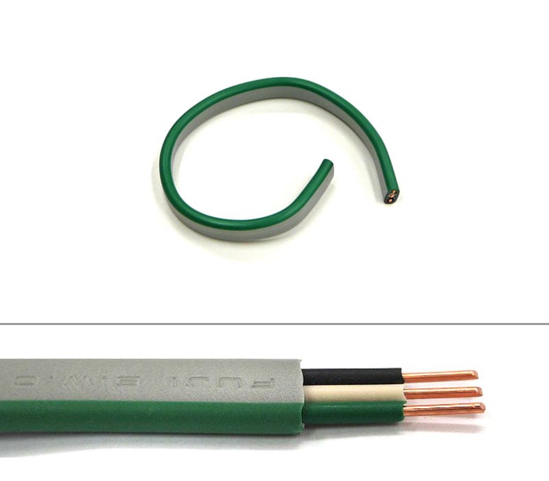 VVF 2.0mm 3心 黒・白・緑 | 長さ 300mm〔1D-17〕 | 電気工事士技能