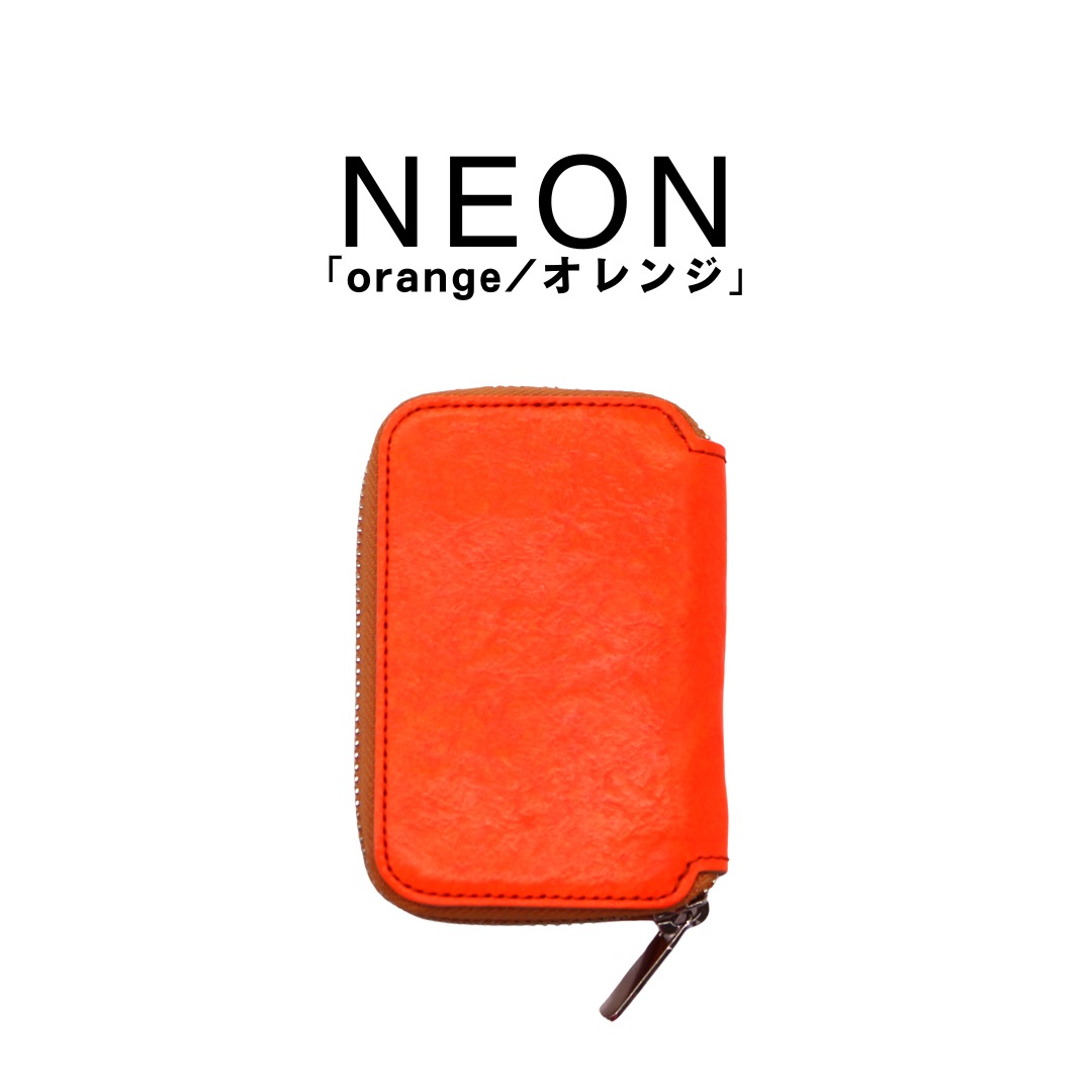 mu】本革 Rファスナー コンパクト財布 【NEON】［mu-75030］