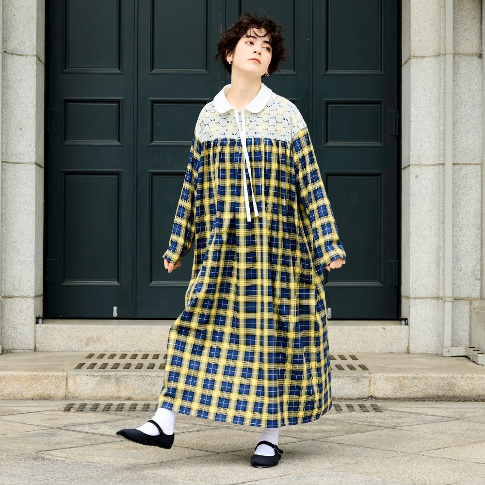NARU(ナル) ロイヤルタータン ヨークレースワンピース 665861 | 2025