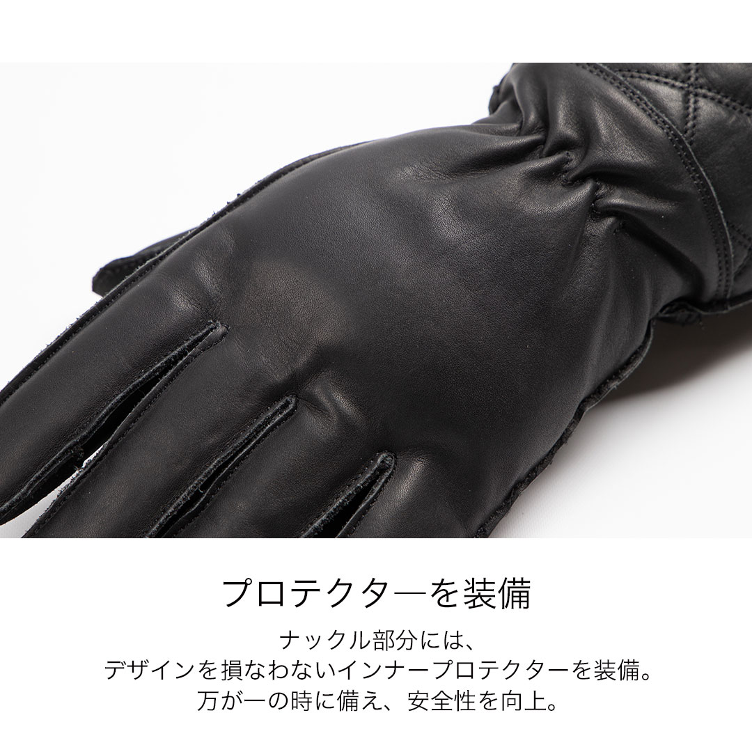バイク レディースガントレットレザーグローブ[FRWG-49] グローブ