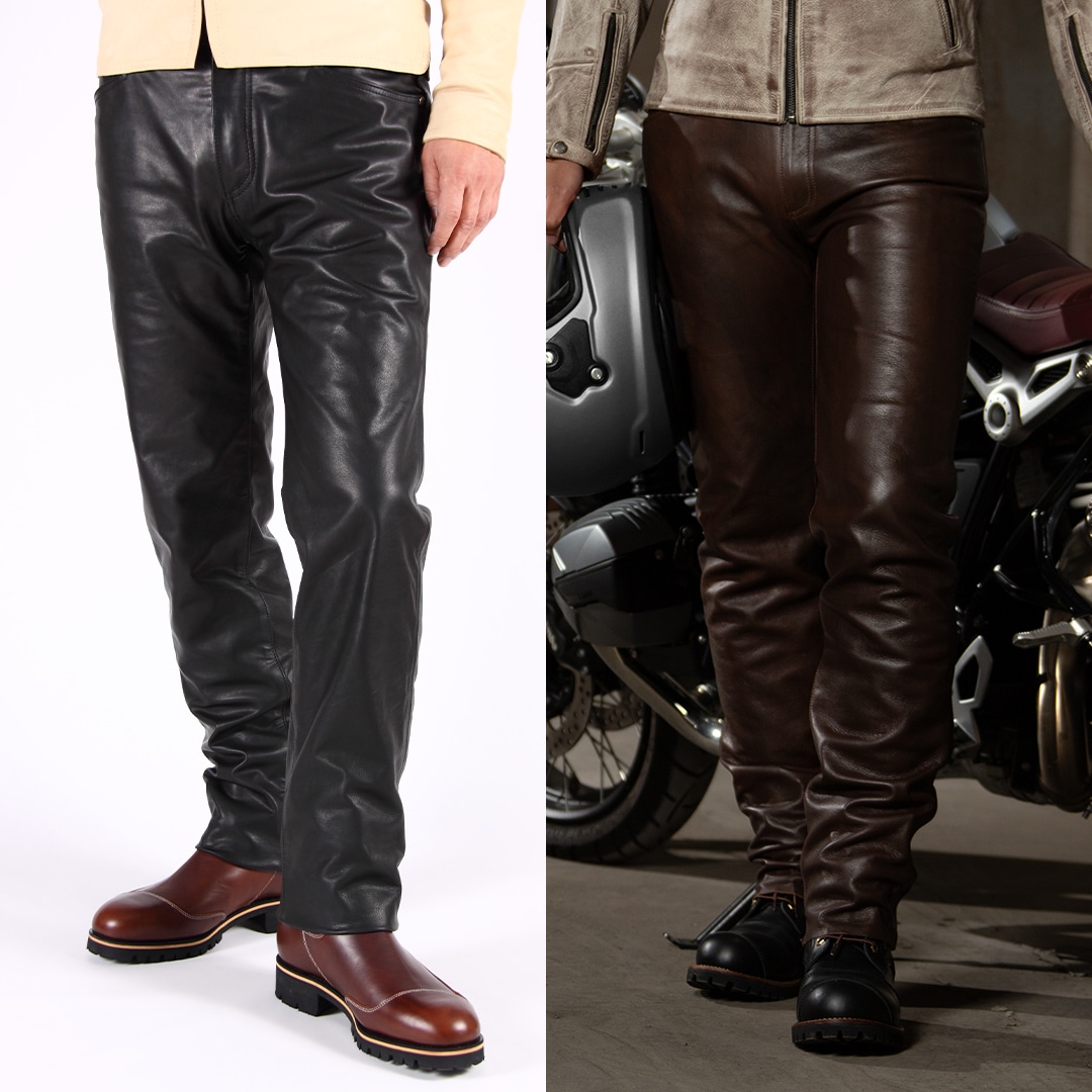 バイク 【3XL追加決定】スリムフィットレザーパンツ[DP-18A] ウェア