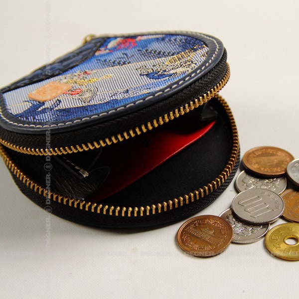 バイク 花山コインケース[W-70K-百鬼夜行-NV] レザーウォレット,コイン