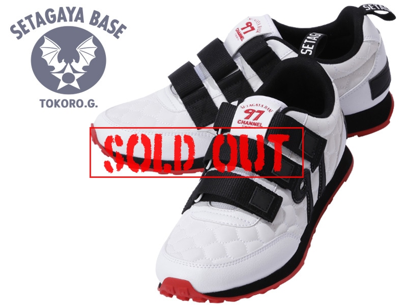 97CHANNEL ベルクロスニーカー Ver.2 ホワイト×レッドアウトソール