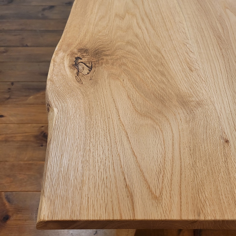 1台限り》Mori:to耳付きテーブル（天板ナラ材／テーブル脚付）