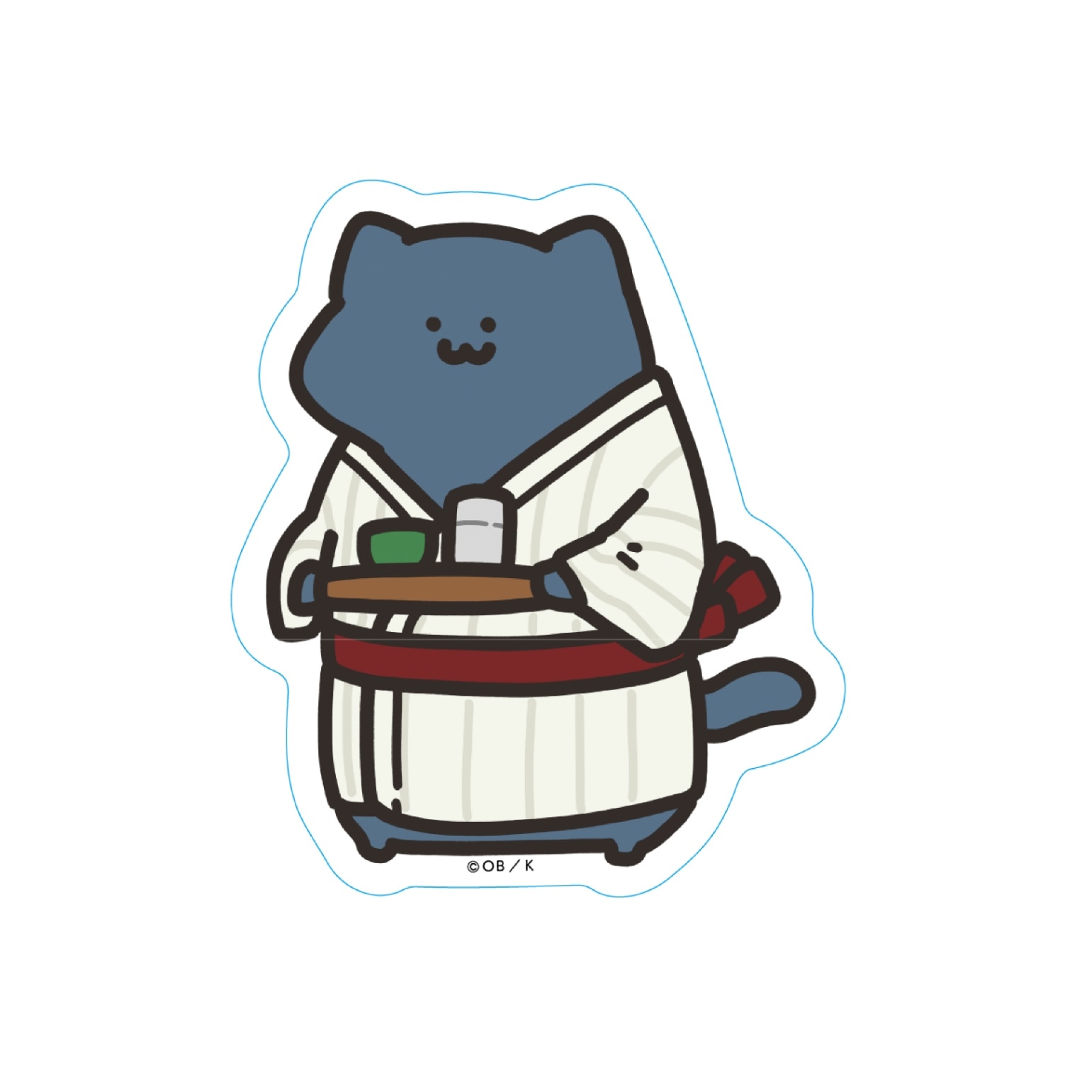 お文具といっしょ ようこそおぶのゆへ ダイカットステッカー 猫さんB