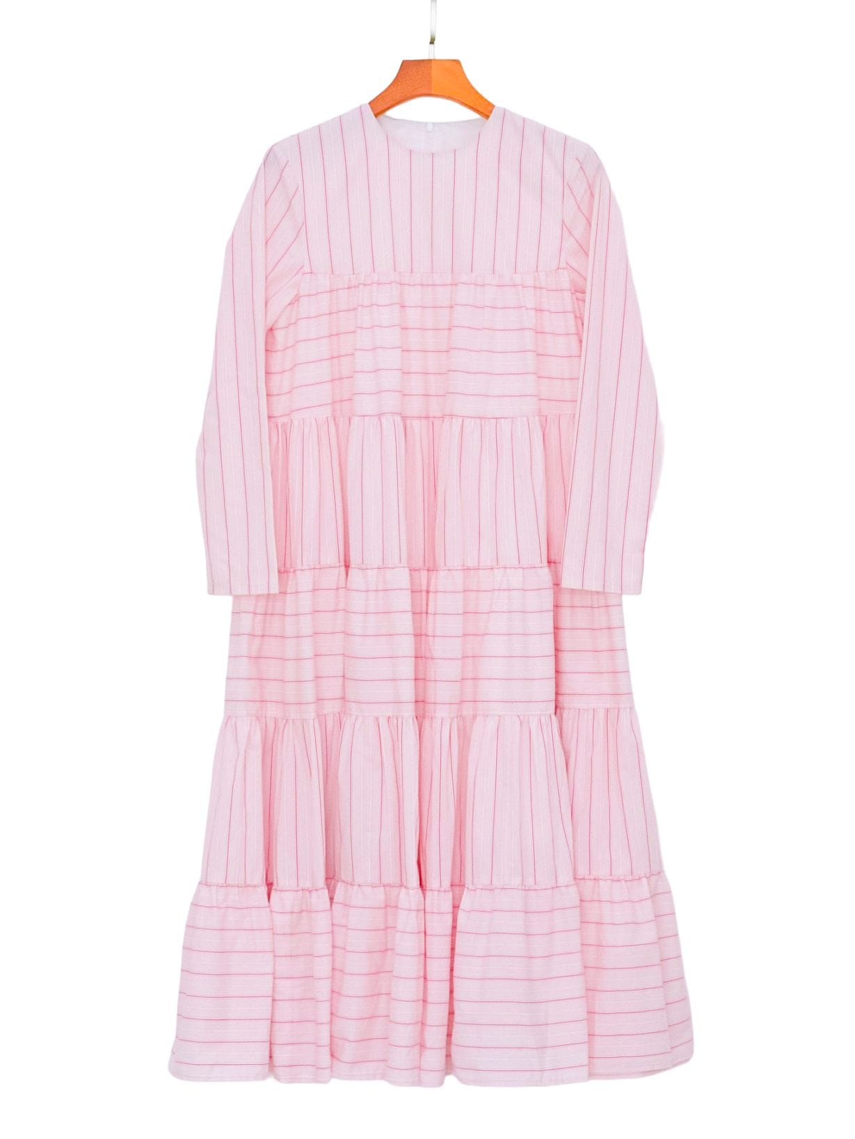 ピンクストライプティアードワンピース | DRESS | OBLI