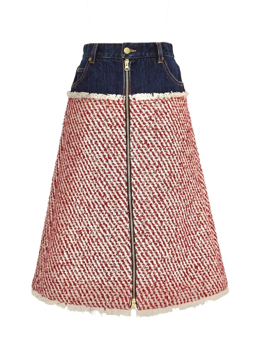 デニムツイードドッキングスカート【残りわずか】 | BOTTOMS | OBLI